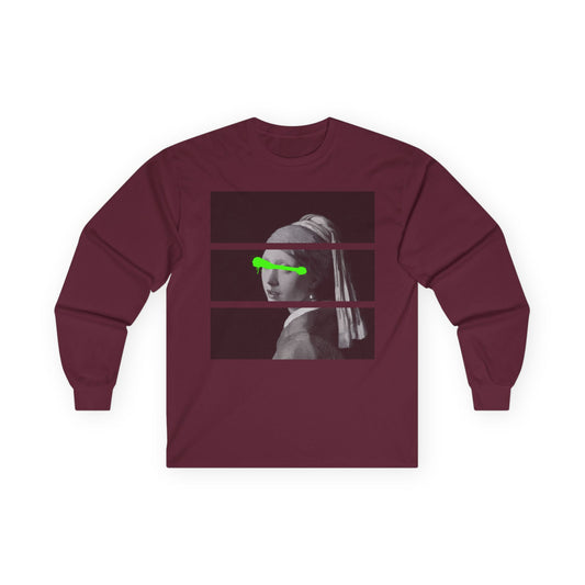 Trendy Graphic Long Sleeve Tee with Modern Art Design