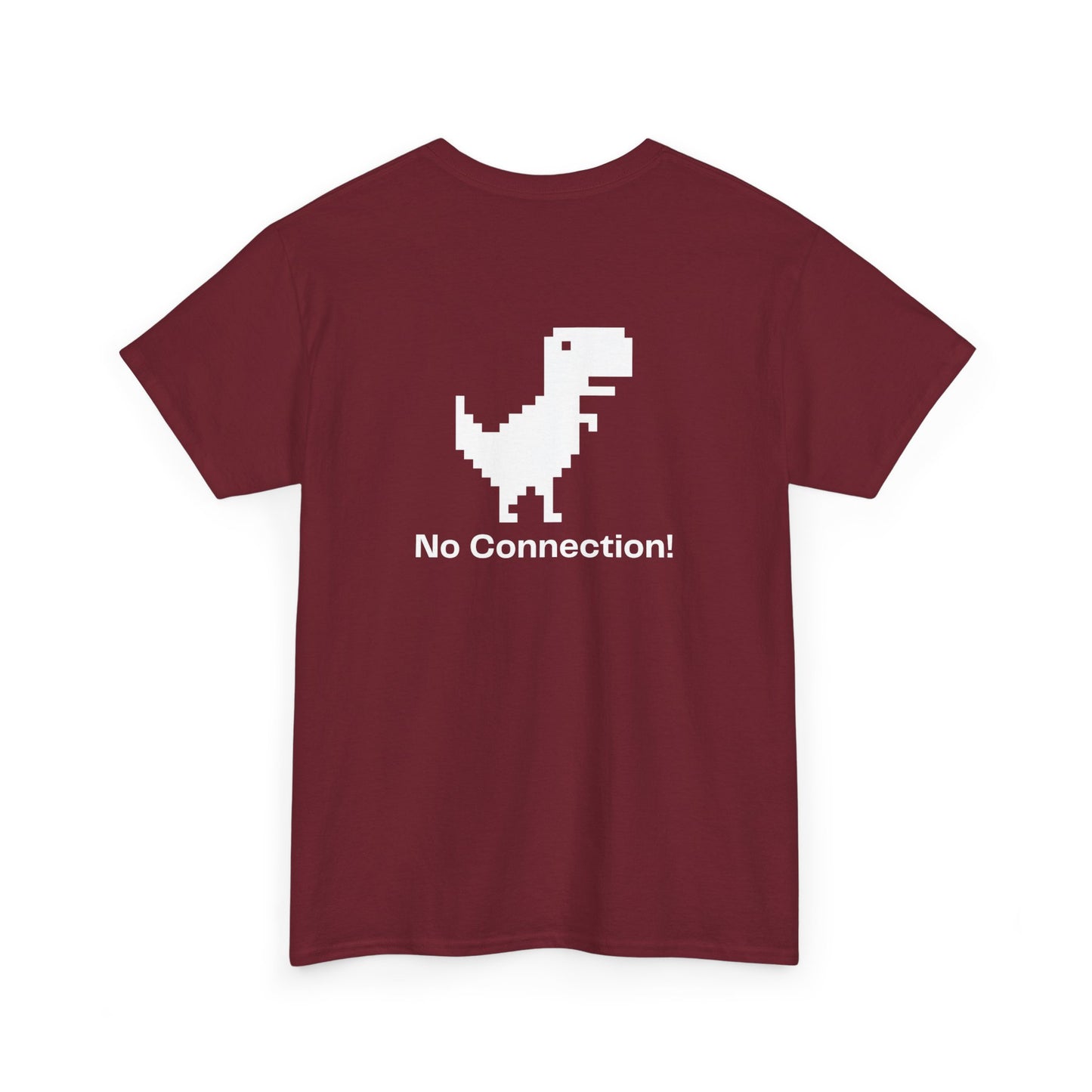 Unisex Heavy Cotton Tee - 'No Connection!' Dino Graphic Tee