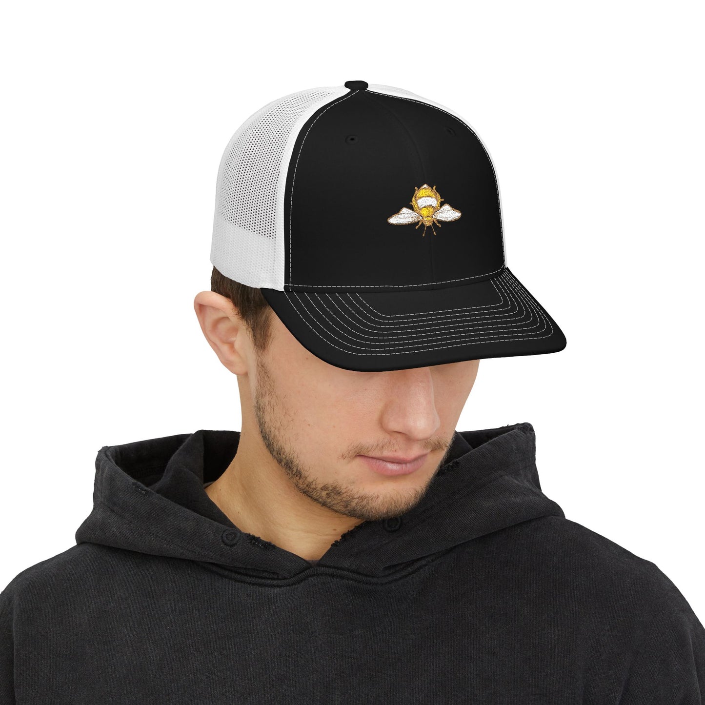 Bee Embroidered Trucker Cap