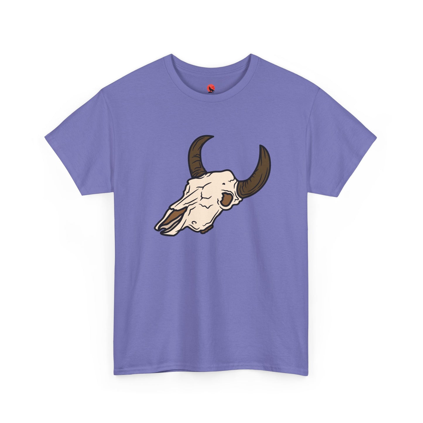 Heavy Cotton Bull Skull Design Tee