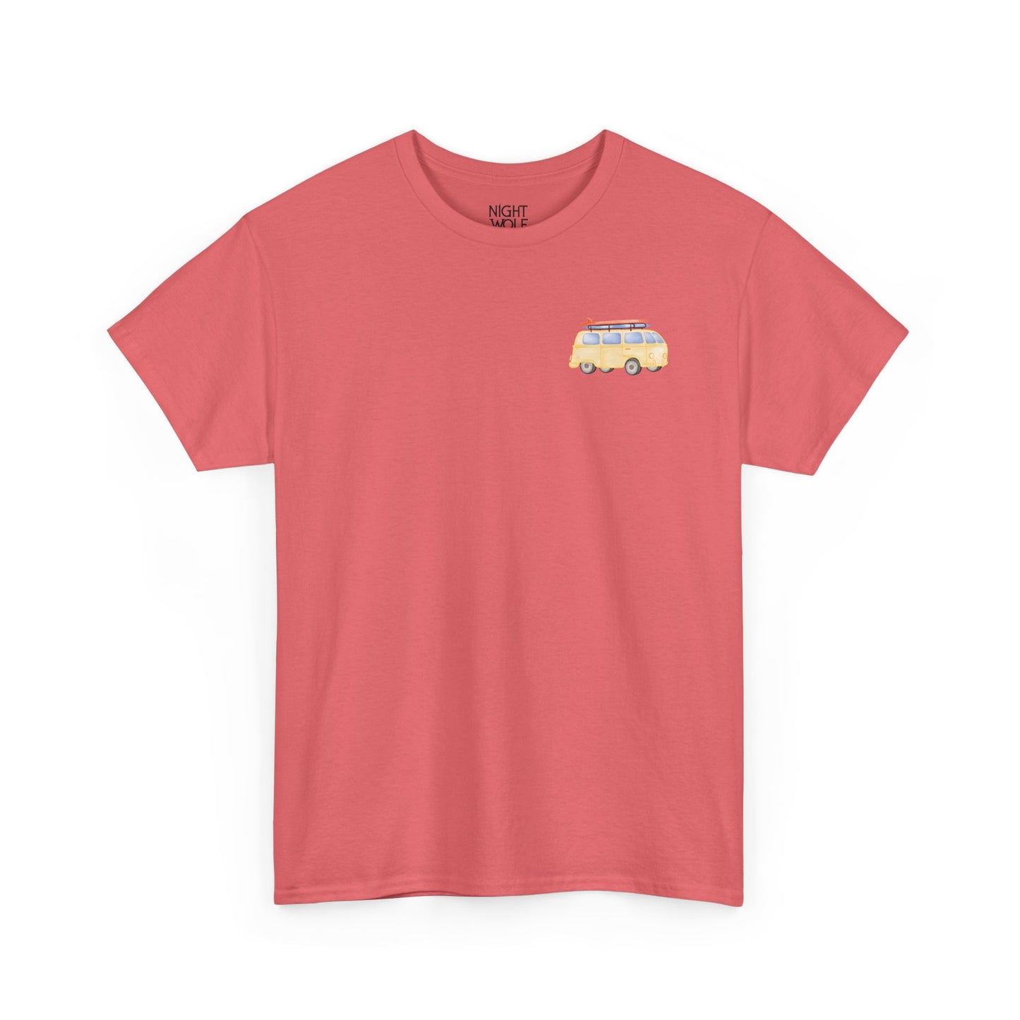 Retro Camper Van Chest Tee — Vintage Road Trip Graphic T-Shirt
