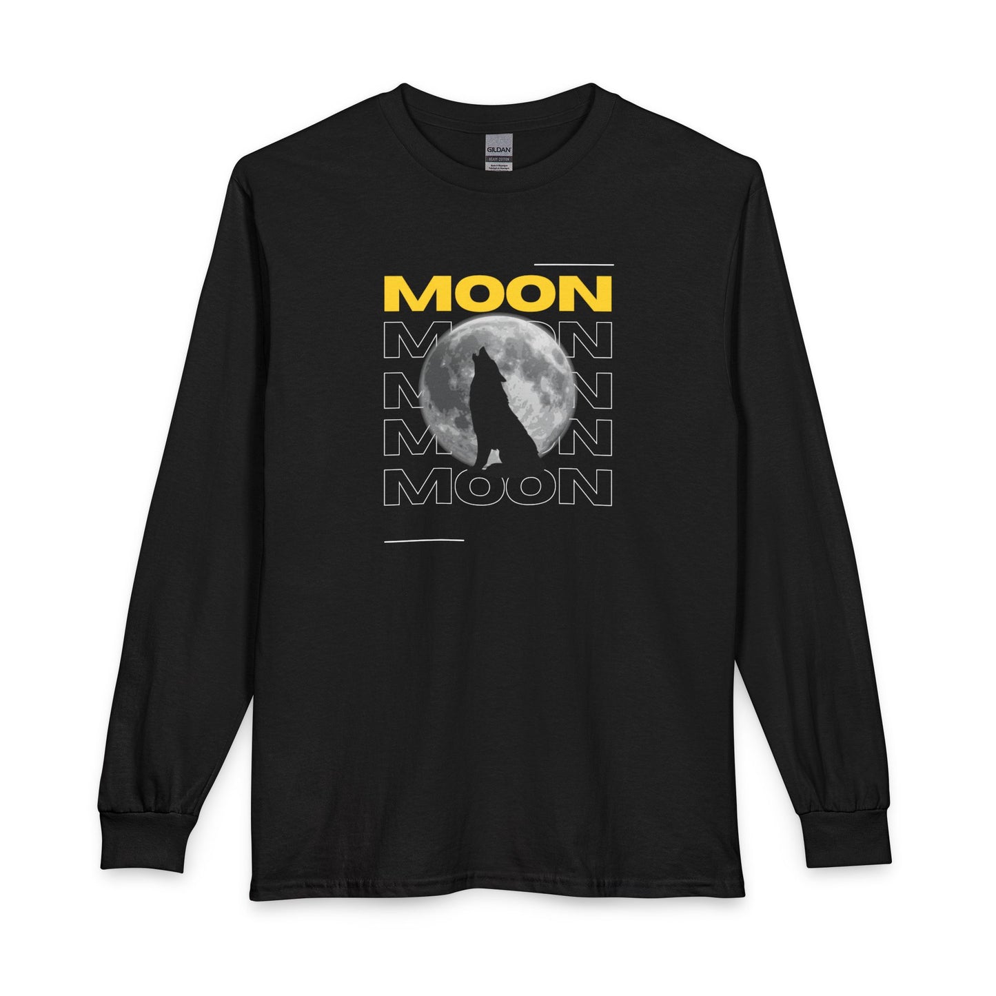 Graphic "MOON" Howling Wolf Shirt
