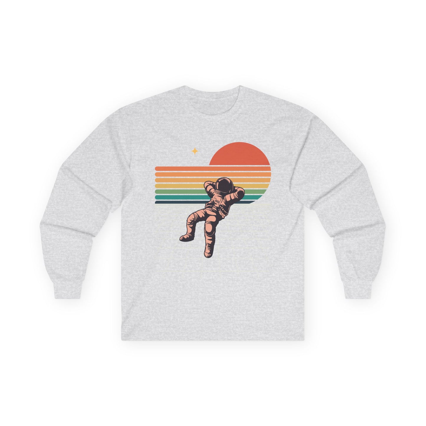 Astronaut Sunset Long Sleeve Tee — Retro Space Graphic