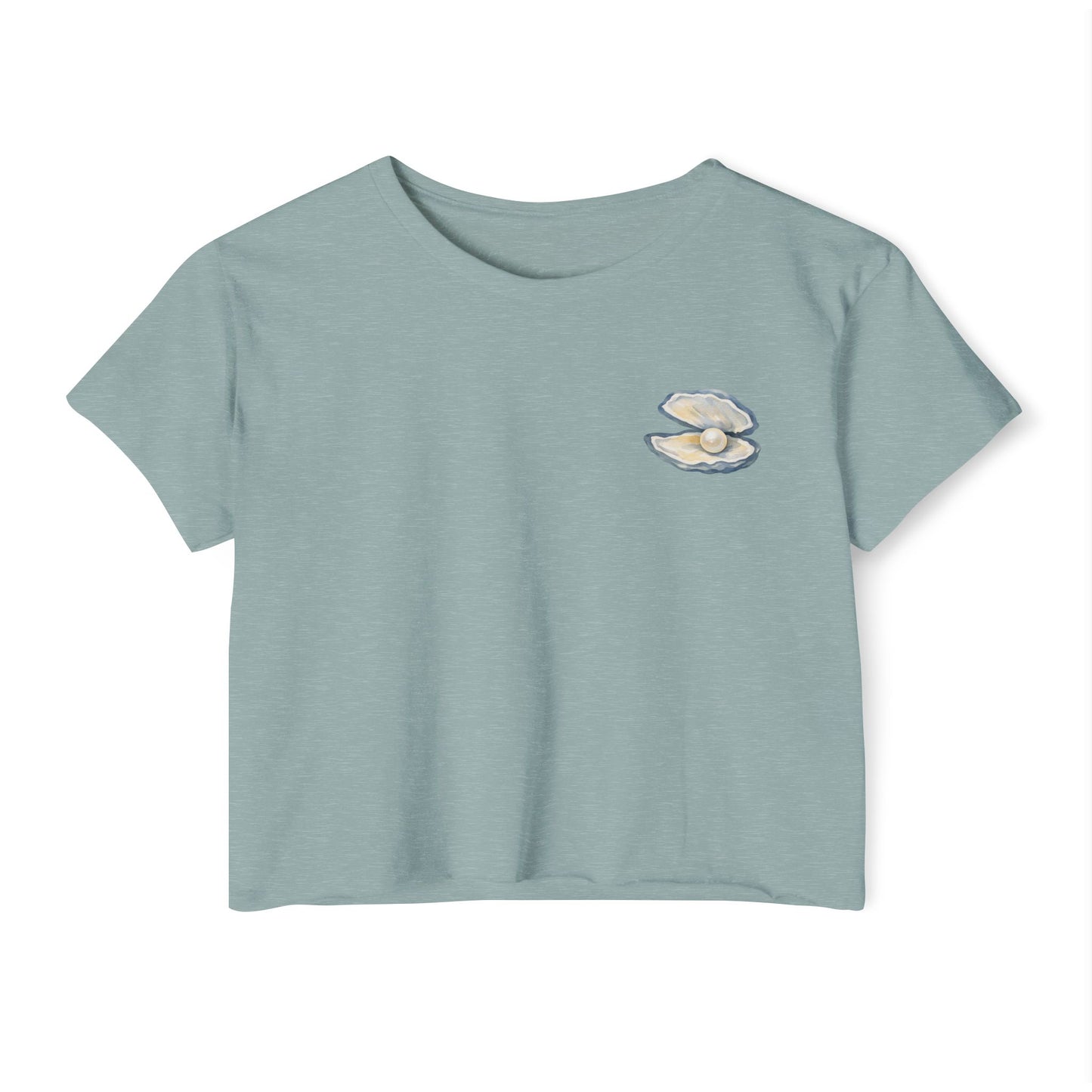 Pearl Shell Crop Top — Beachy Festival Women's Crop Tee