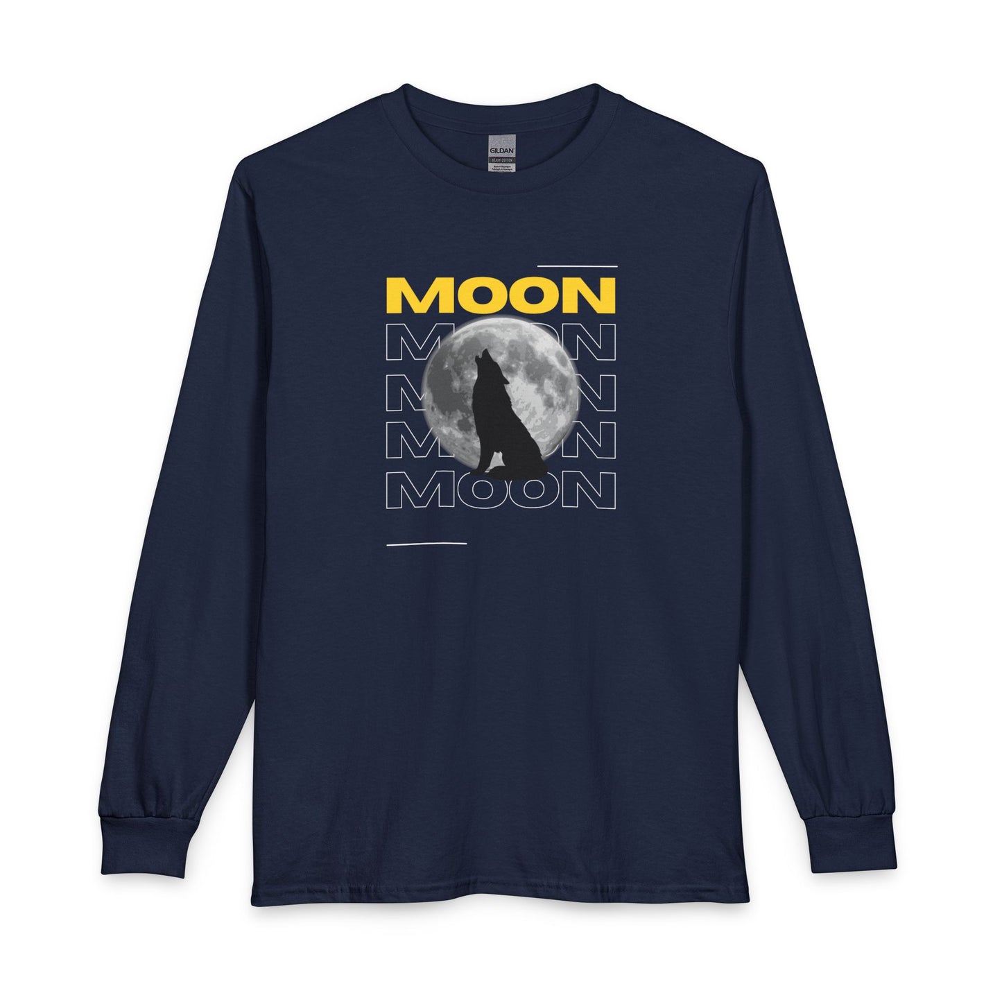 Graphic "MOON" Howling Wolf Shirt