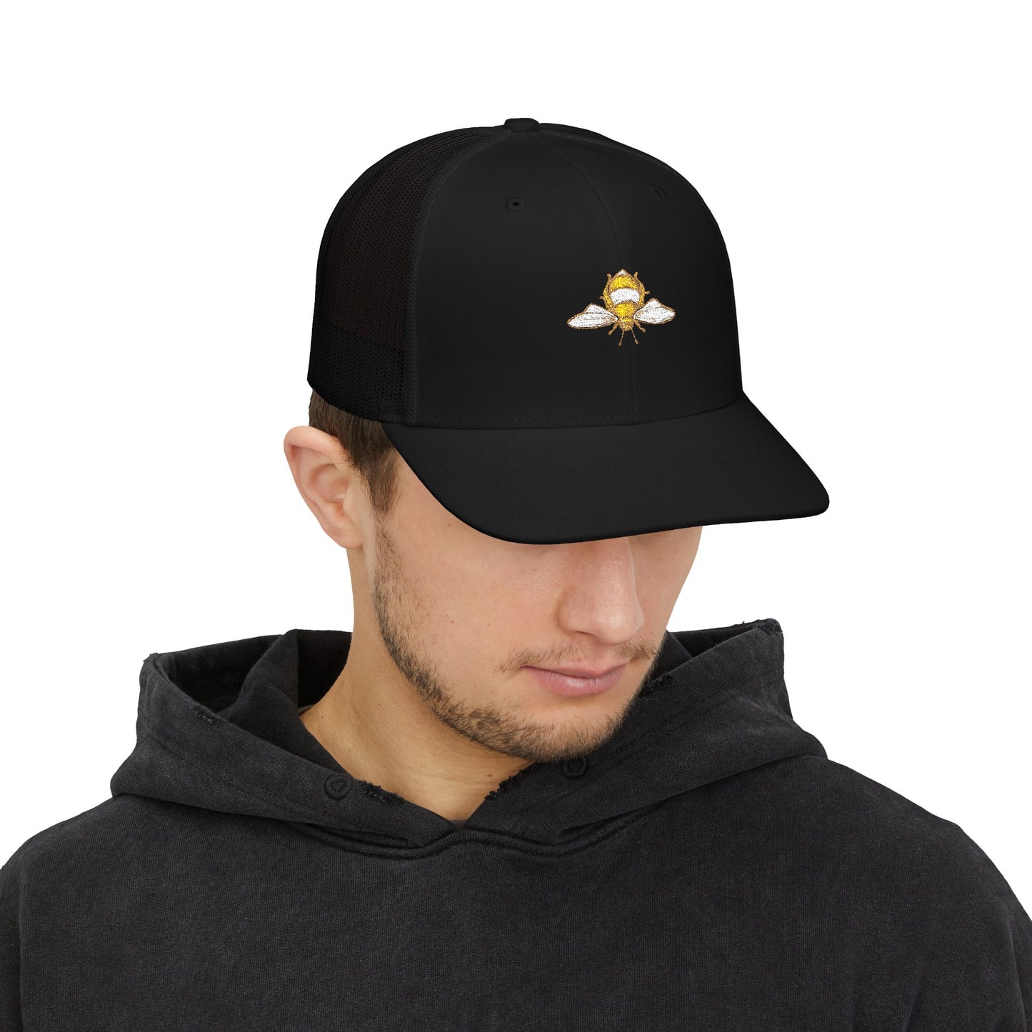 Bee Embroidered Trucker Cap