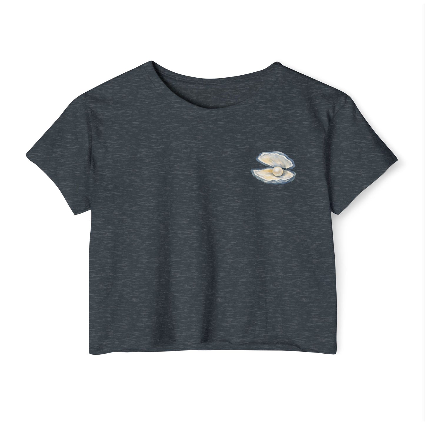 Pearl Shell Crop Top — Beachy Festival Women's Crop Tee
