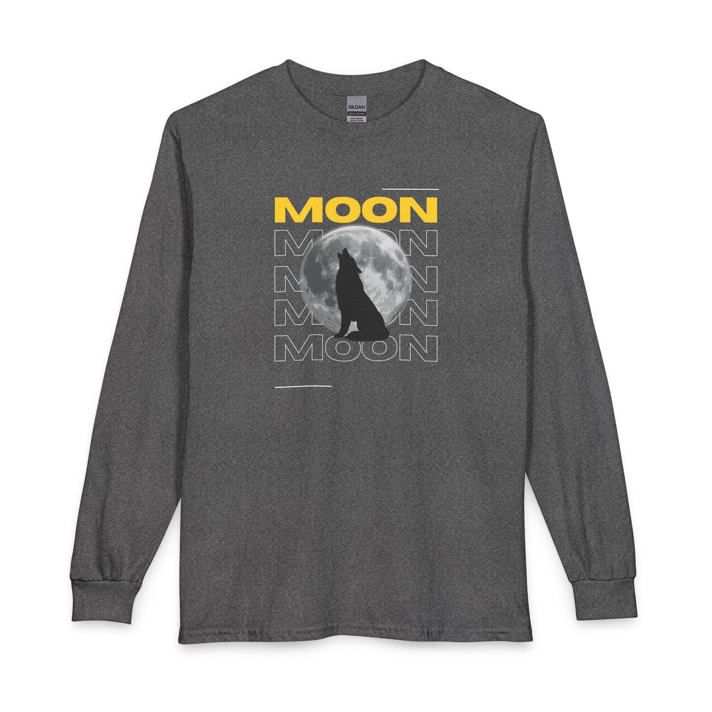 Graphic "MOON" Howling Wolf Shirt