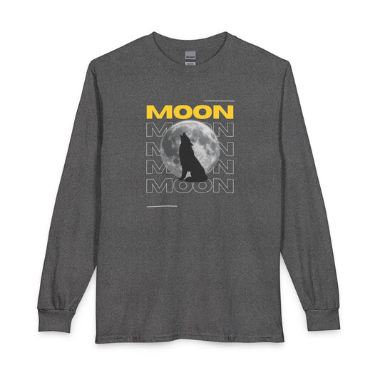Graphic "MOON" Howling Wolf Shirt