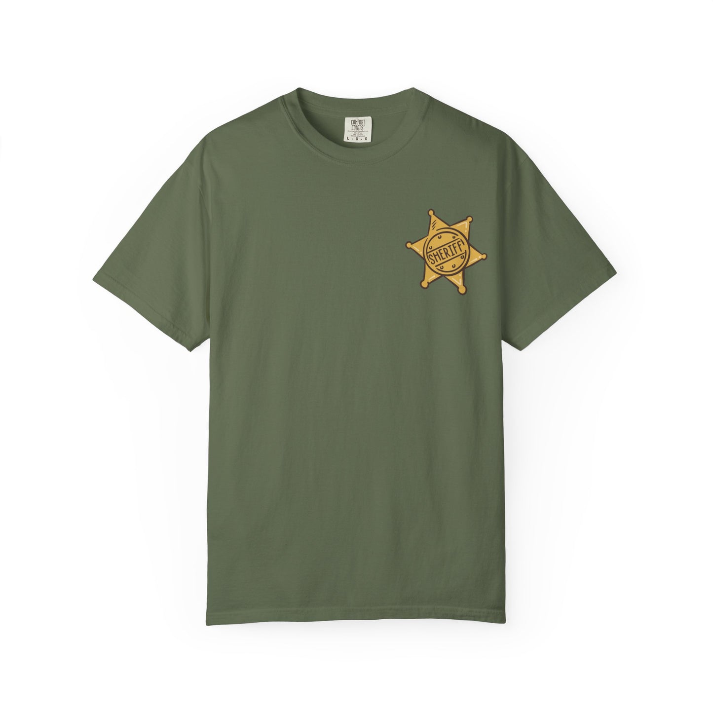 Garment-Dyed T-Shirt with Retro Sheriff's Badge