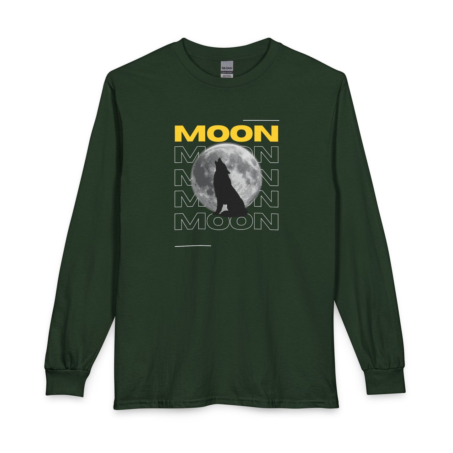 Graphic "MOON" Howling Wolf Shirt